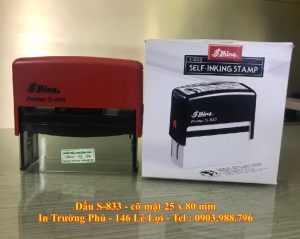 Dấu S-833 - cỡ mặt 25 x 80 mm