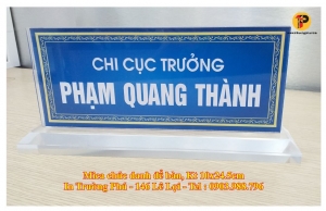 Mica chức danh để bàn, Kt 10x24.5cm