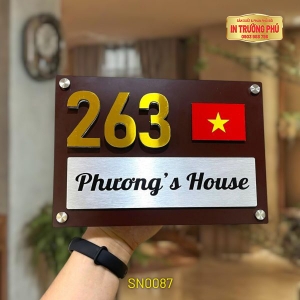 BIỂN SỐ NHÀ CÓ HÌNH LÁ CỜ VIỆT NAM - SN0087