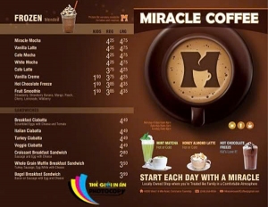Menu miracle coffee