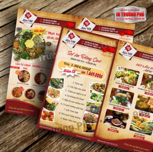 Menu nhà hàng món Việt