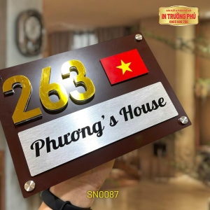 BIỂN SỐ NHÀ CÓ HÌNH LÁ CỜ VIỆT NAM - SN0087