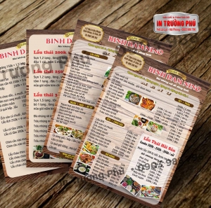 Menu quán nhậu bình dân