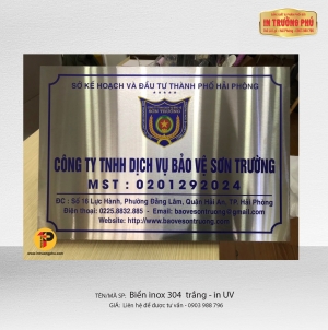 Biển inox 304 xước trắng - in UV 