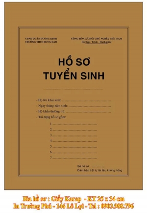 Bìa hồ sơ giấy karap kt: 25x34cm