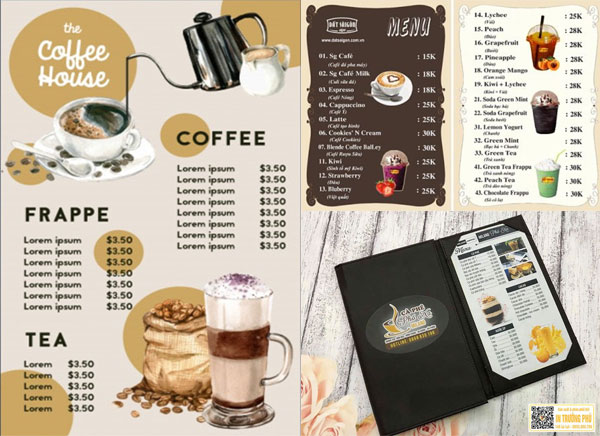 Kinh nghiệm làm menu quán cà phê